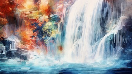 Naklejka premium Generative AI Abstract color painting representation pictures