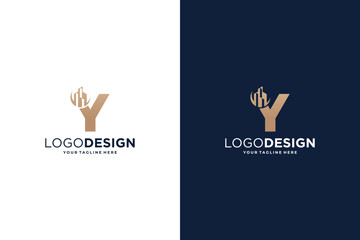 Building architecture letter Y logo design. - obrazy, fototapety, plakaty