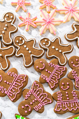 Christmas gingerbread cookies with royal icing