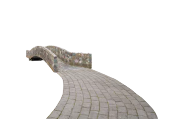 Gardinen Brücken old stone bridge with a pavement road isolated png  © NuFa Studio