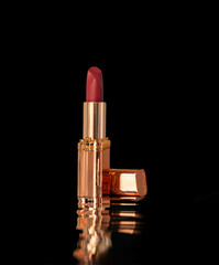 Fashion lipstick cosmetic template for ads, flyer or banner. Luxury cosmetic products brand.