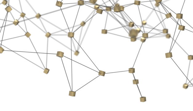 technology with polygonal shapes on dark blue background.