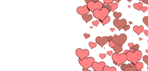  Red heart love confettis. Valentine's day falling