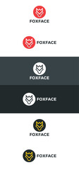 Minimal fox face logo template, fox vector logo template.
