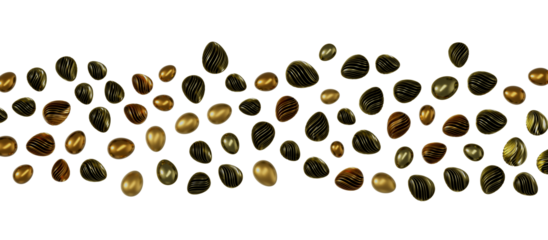 Easter eggs collection. White and gold 3d elegant design elements.