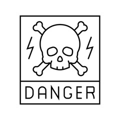 dangerous electricity line icon vector. dangerous electricity sign. isolated contour symbol black illustration