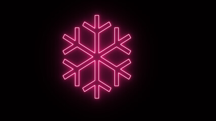 Winter neon sign set with snowflakes, bauble, thermometer, snow globe. Vector illustration in neon style for topics like December holidays, Christmas, snowfall