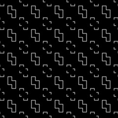 Repeated puzzle figures background. Seamless surface pattern design with mosaic ornament. Ethnic embroidery motif. Grid wallpaper. Digital paper for page fills, web designing, textile print. Vector.