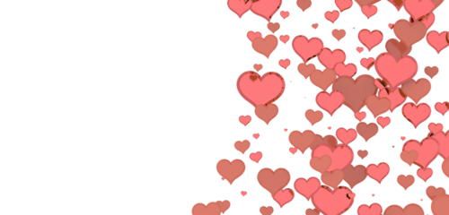 realistic isolated heart confetti on the transparent background for decoration and covering. Concept of Happy Valentine's Day,