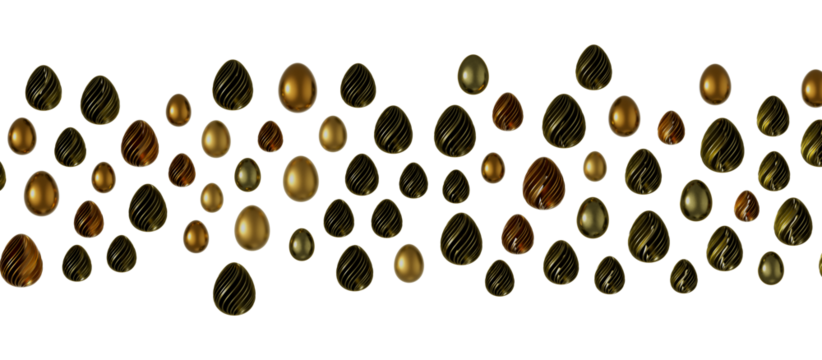 3d rendering of Easter glitter and black eggs