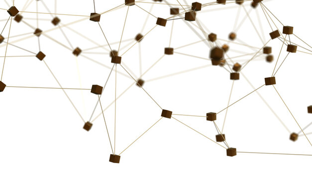 Abstract digital connection dots and lines. Technology background. Network connection structure. Plexus effect. 3d