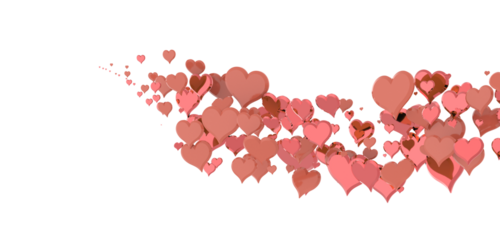 realistic isolated heart confetti on the transparent background for decoration and covering. Concept of Happy Valentine's Day,