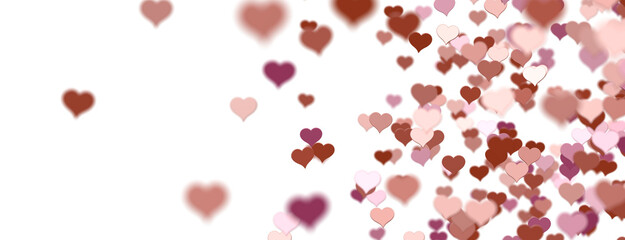 realistic isolated heart confetti on the transparent background for decoration and covering....
