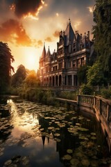 Obraz premium sunset over the river