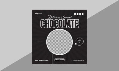 Professional Delicious Chocolate Social Media Design Vector