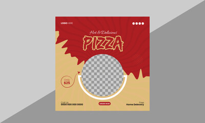 Delicious Pizza Food Design Template Vector