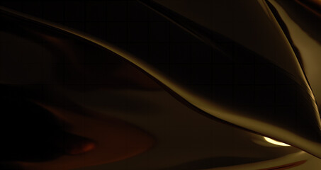 Radiant Sophistication: Abstract 3D Gold Cloth Illustration for Refined Visuals