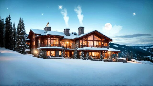 Stunning Luxury Mansion in Aspen. Loop. 3D Visual through real photos. NOT AI 