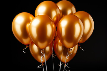 Shimmering Gold Balloons on Clear