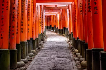 Gordijnen tunnel in fushimi inari temple © tiero