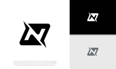 Initials N logo design. Initial Letter Logo.