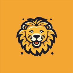 Obraz na płótnie Canvas minimalist elegant digital icon design of a smiling lion