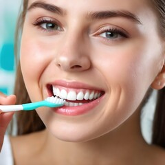Dental Hygiene A person brushing their teeth with a focus on oral care and hygiene