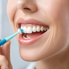 Dental Hygiene A person brushing their teeth with a focus on oral care and hygiene