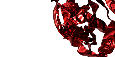 Smooth elegant red cloth on grey background