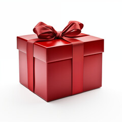 red gift box with white background