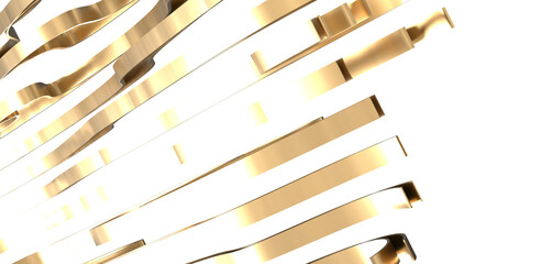 Glamorous Draping: Abstract 3D Gold Cloth Illustration for Alluring Designs