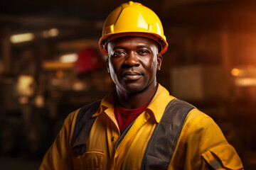 African Worker in Mining Site Gear