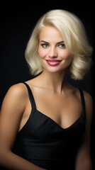 Fototapeta premium Elegant Bliss: Captivating Boudoir with a Smiling Model