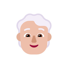 Person: Medium-Light Skin Tone, White Hair