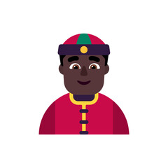 Person with Skullcap: Dark Skin Tone