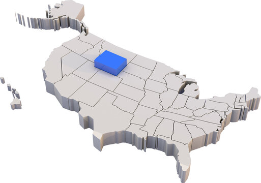 Wyoming state of USA map
