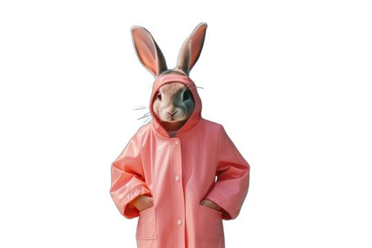 co layout pastel jacket fall waterproof beauty ai street colours composition Abstract futuristic Easter concept fashion modern rainco bunny ears young cute rabbit Trendy colors eccentric style 