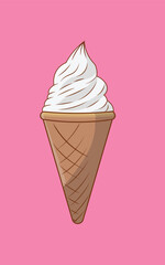 Ilustration Vector of Ice Cream Cone