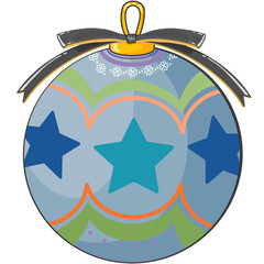 Design and draw a ball in the Christmas Season there using colorful lines in the design.