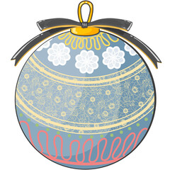 Design and draw a ball in the Christmas Season there using colorful lines in the design.