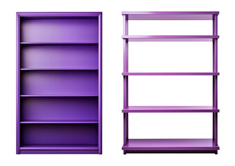 purple shelf set - collection of various purple shelves - isolated transparent PNG - premium pen...