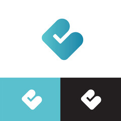 Letter B Check Mark symbol vector design. A combination of a bold letter B and a checkmark.