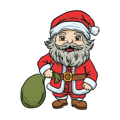 Cute Cartoon Santa Claus Nine, good for graphic design resources. 