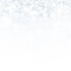 Silver lights Abstract  Christmas background. Magic shining white dust. Holiday New year Glitter Defocused Background.