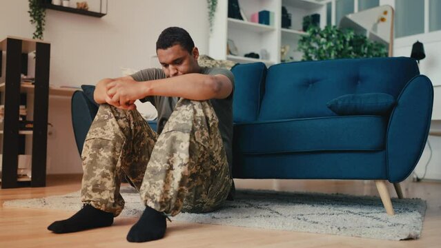 Depressed African American military suffering posttraumatic syndrome, crisis