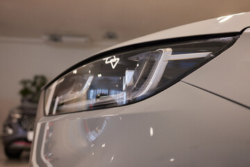 headlight of modern prestigious car close up