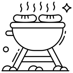 Trendy vector design of bbq stove