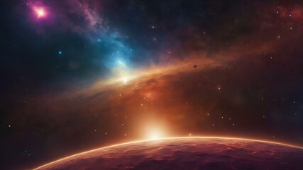 Fantasy image of a beautiful galaxy in the space full of colors and unique designs