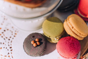 Closeup of Assorted Gourmet Macaroon Dessert
