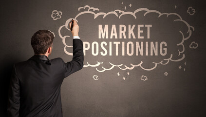 businessman drawing a cloud with inscription